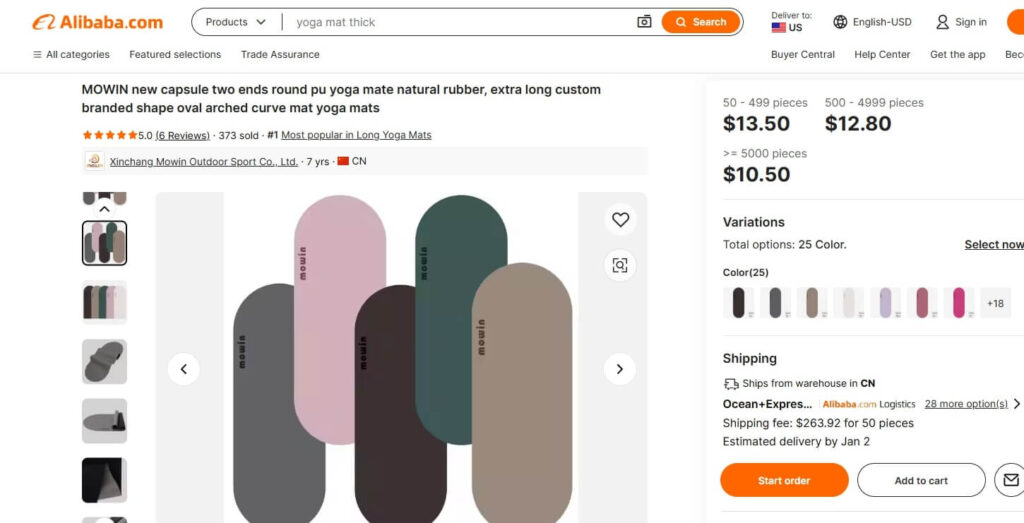 Yoga Mats on Alibaba