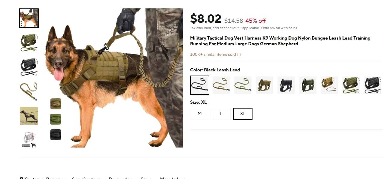 Military Dog Harness