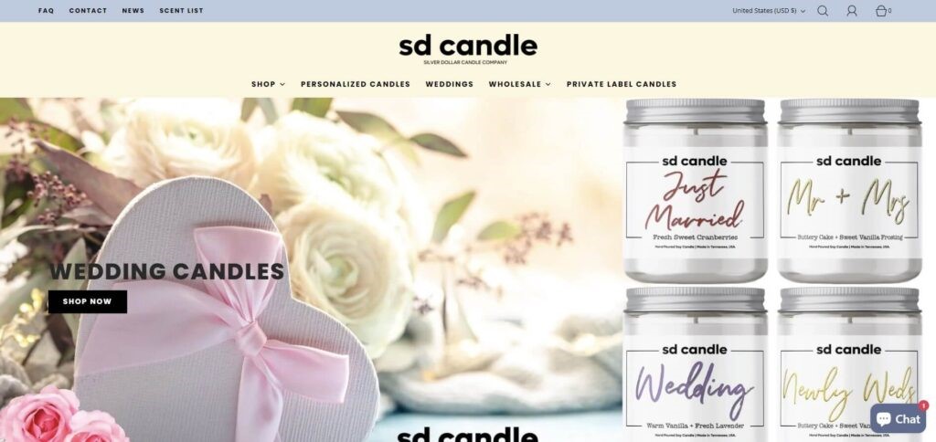 Silver Dollar Candle (USA)