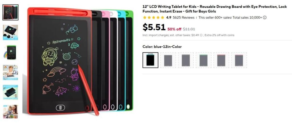 LCD Writing Tablet for Kids
