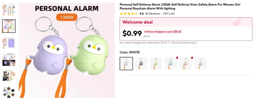 Personal Safety Alarm Keychain