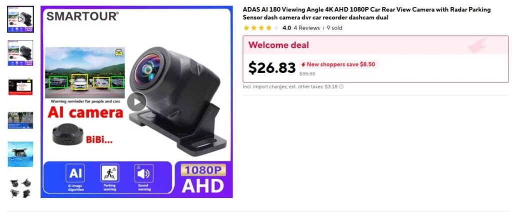 4K Dashcam with ADAS Features