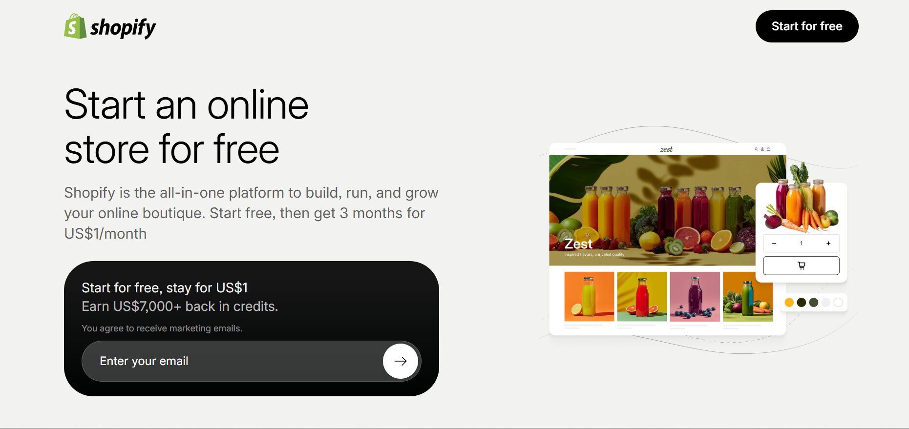shopify pricing