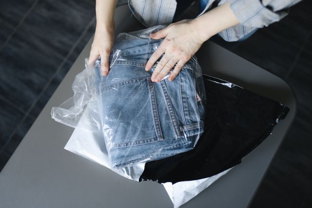 jeans Are Labeled and Packaged