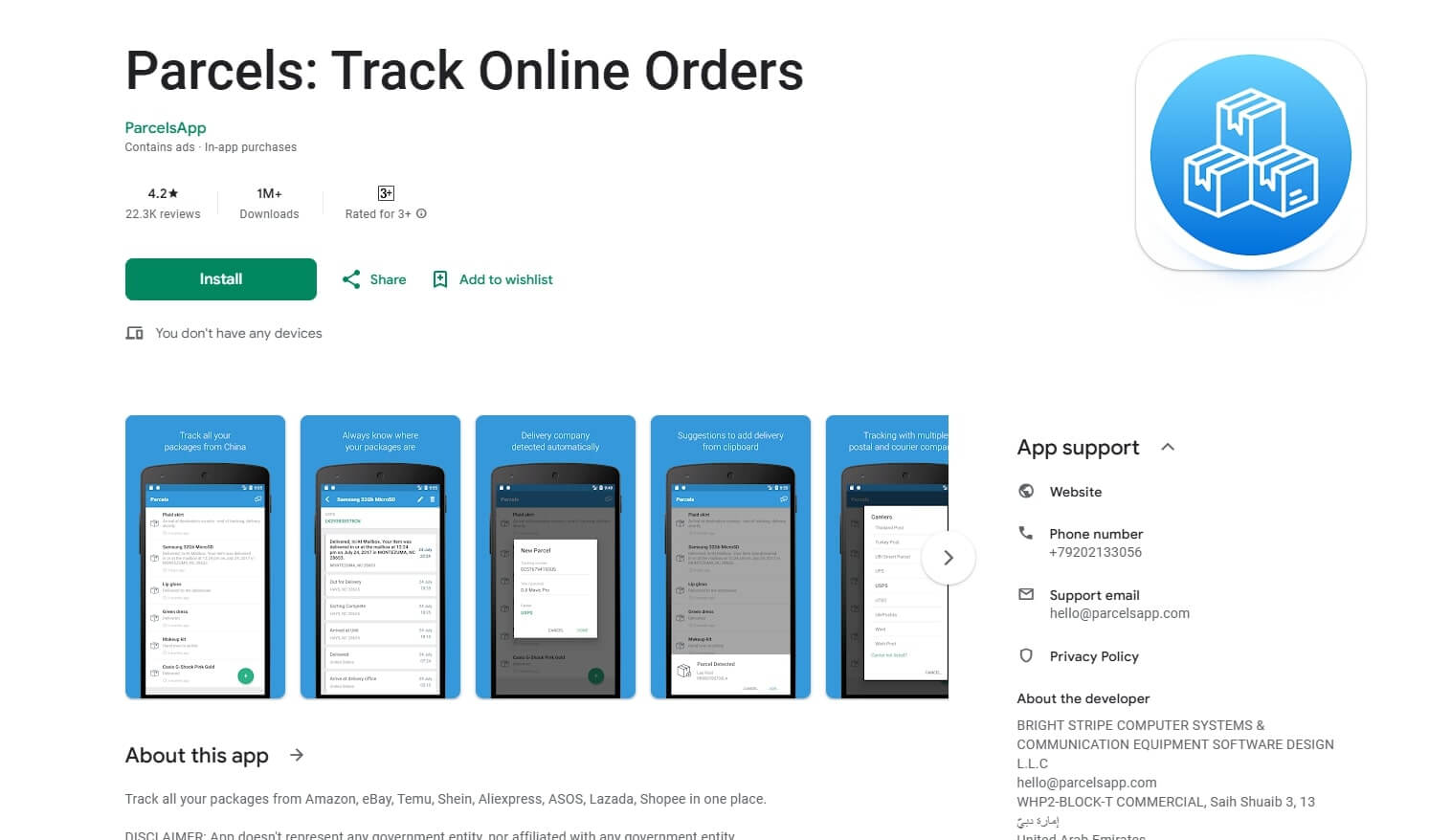 parcels app