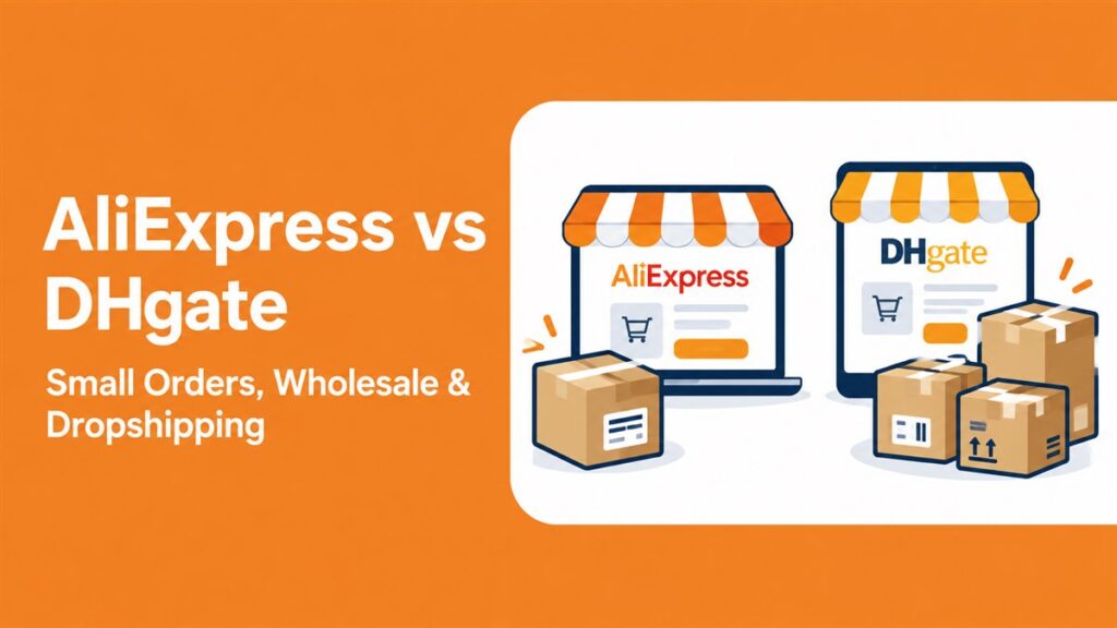 AliExpress vs DHgate illustrated comparison for small orders, wholesale and dropshipping