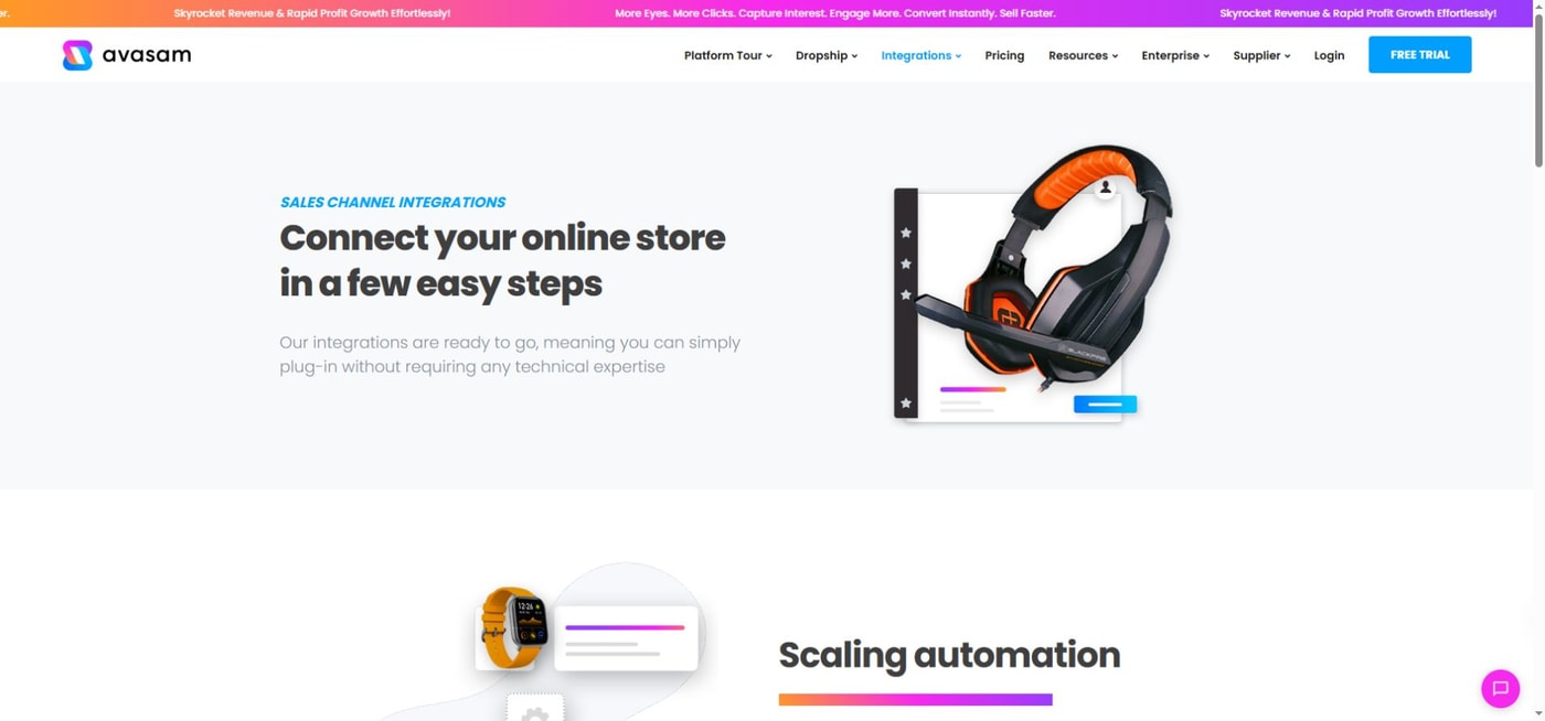 Avasam selling-channel integrations including eBay