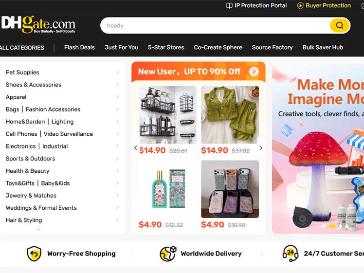 DHgate wholesale marketplace Alibaba alternative low MOQ