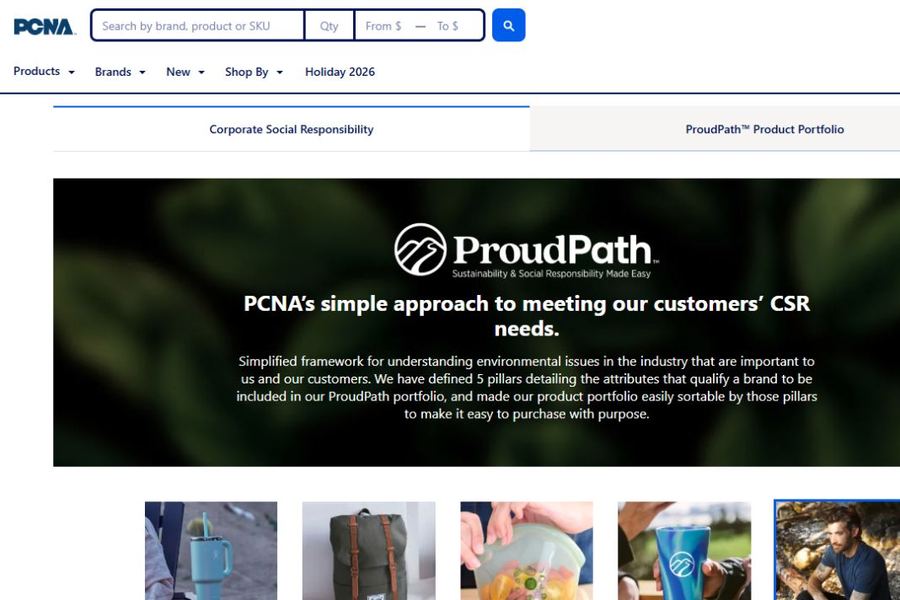 PCNA official ProudPath page explaining its sustainable and socially responsible product portfolio