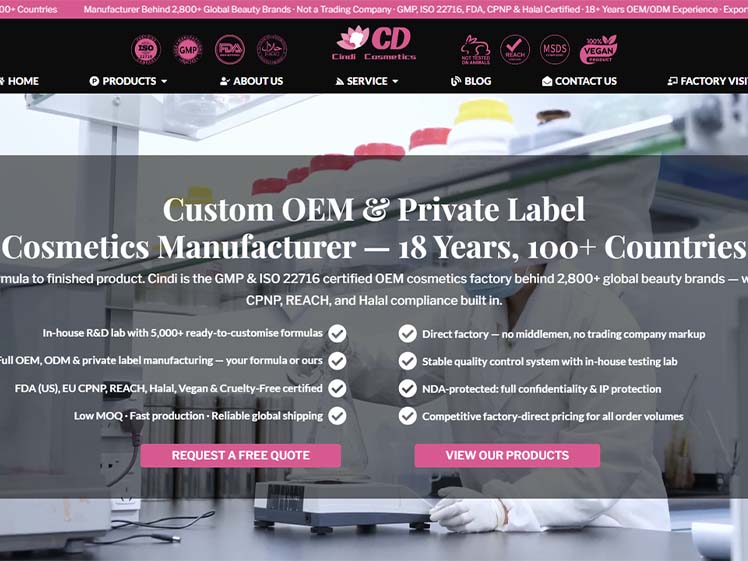Cindi Cosmetics: Custom OEM and Private Label Cosmetics Manufacturer in China